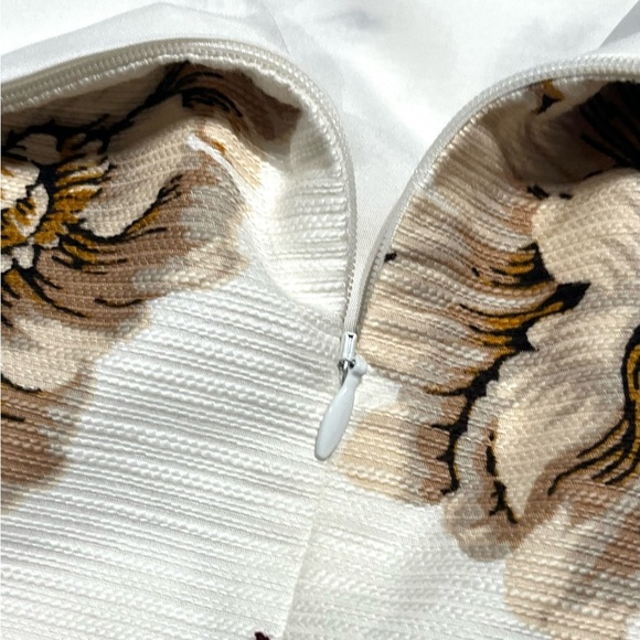 Ann Taylor Women's Pencil Skirt Size 12 Floral on Cream Print Lined Stretch - Picture 8 of 14